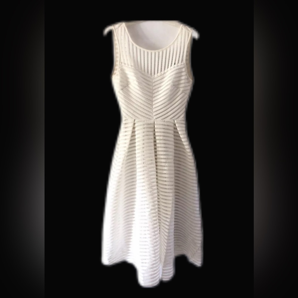 Miss Avenue Woman White Ivory Midi Dress Size S Small Wedding Formal Party